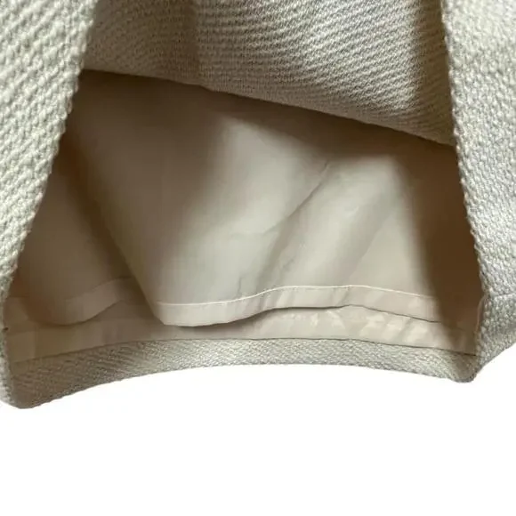 Ann Taylor Women's Ivory Cotton Mini Pencil Zipper Detailed Career Skirt Size 2 - Picture 7 of 12